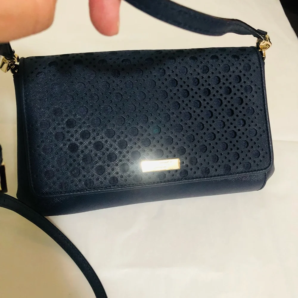 ❤️SOLD❤️Kate Spade Newbury Lane Caining Crossbody  Handbag Navy Blue💎 - Picture 10 of 11